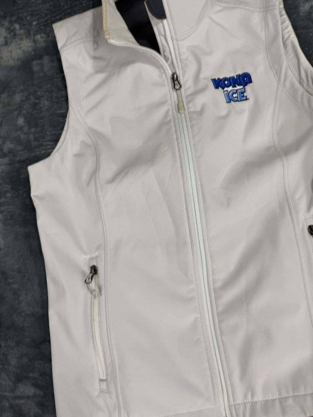 Port Authority Womens White Kona Ice Logo Soft Shell Full Zip Vest Size L - Picture 3 of 10